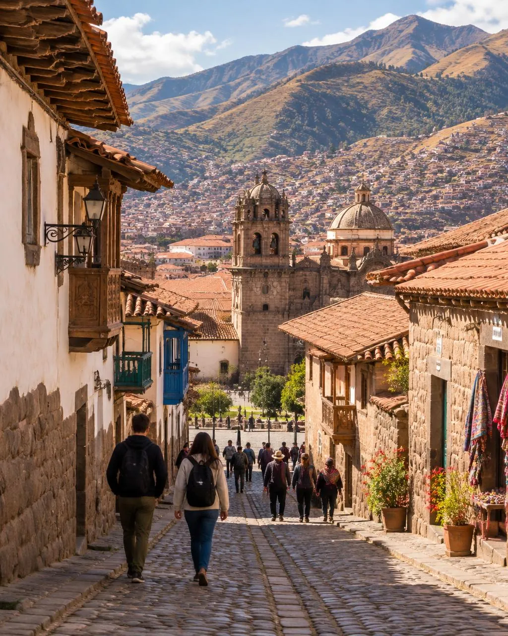Gasse und Dächer in Cusco